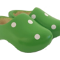 Apple green clogs with dots