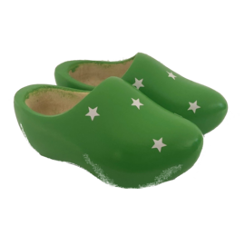 Apfelgrüne Kinderclogs mit Sternen