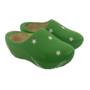 Apfelgrüne Kinderclogs mit Sternen