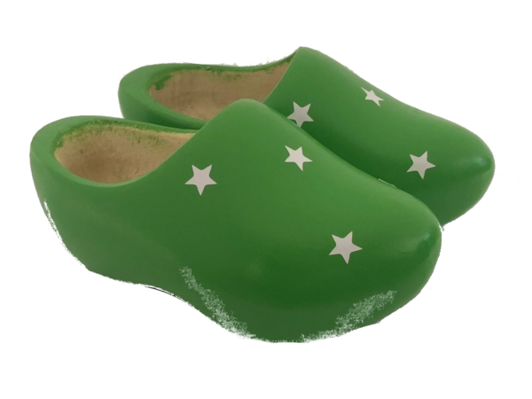 Apple green children's clogs with stars Apple green children's clogs with stars