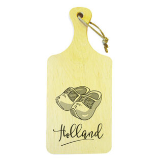 Cutting board with a picture of clogs