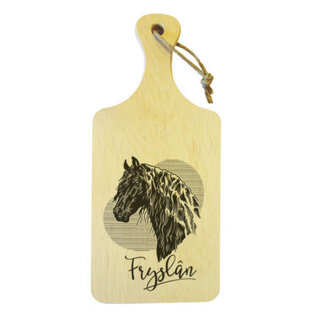 Cutting board with an image of a Frisian horse