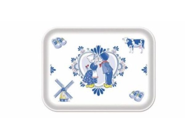 Tray with Delft blue Dutch images