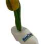 Wooden tulip on a clog with logo