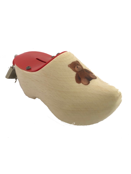 Transparent money box clog with logo