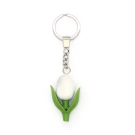 White mini tulip keyring