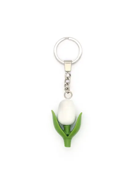 White mini tulip keyring