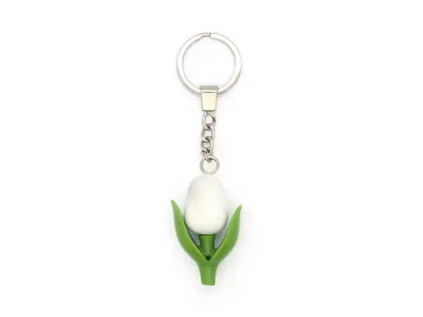 White mini tulip keyring