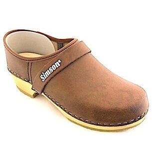 Brown clogs