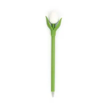 White wooden tulip on a ballpoint pen