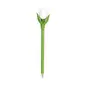 Weiße Tulpe aus Holz auf einem Kugelschreiber