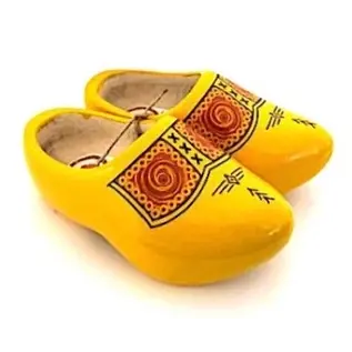 Yellow farmer wooden shoes