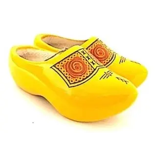 Yellow farmer wooden shoes