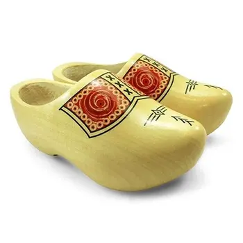 Transparent farmer's wooden shoes