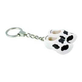 Keyring clog with cow motif
