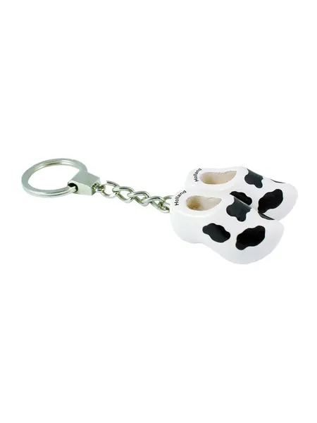 Keyring clog with cow motif