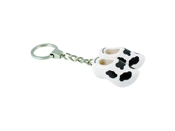 Keyring clog with cow motif Keyring clog with cow motif