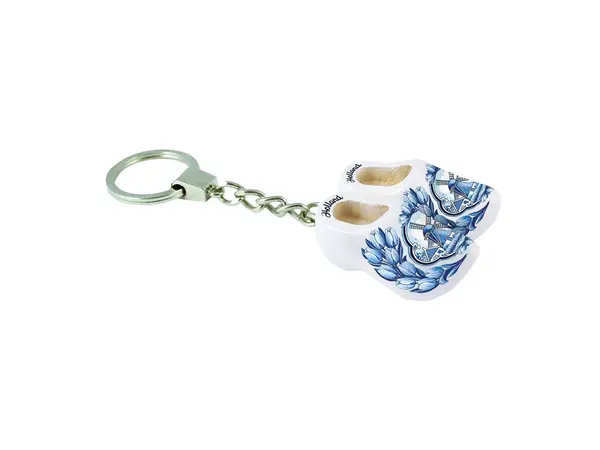key ring 2 clogs 4 cm white