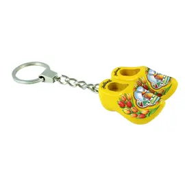Keychain with 2 clogs in the color yellow