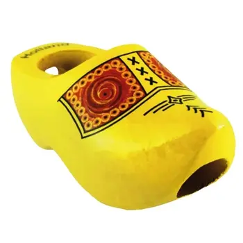 Yellow tie clogs with farmer's motif