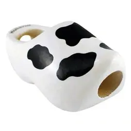 White tie clogs with  cow motif