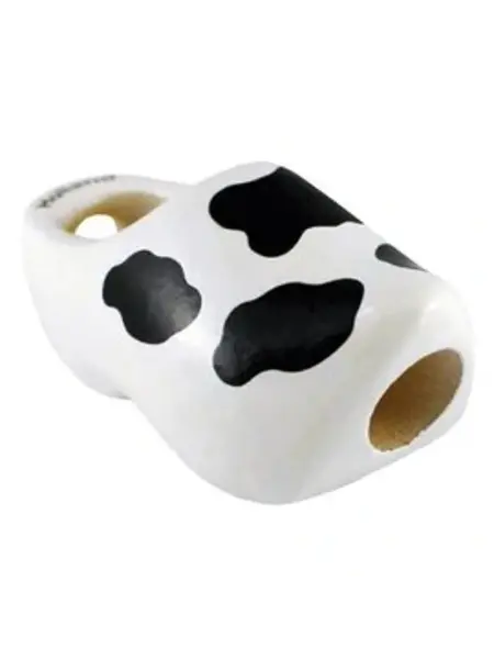 White tie clogs with  cow motif