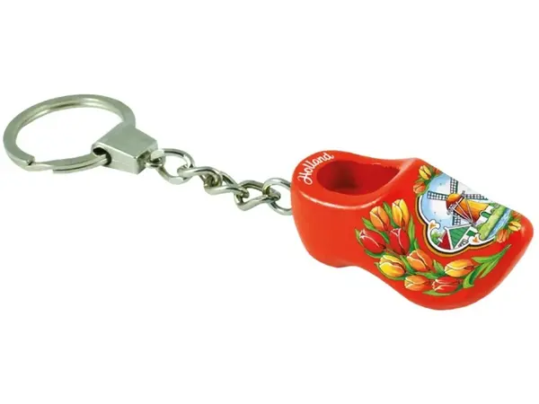 Oranger Clog Schlüsselanhänger mit Windmühle