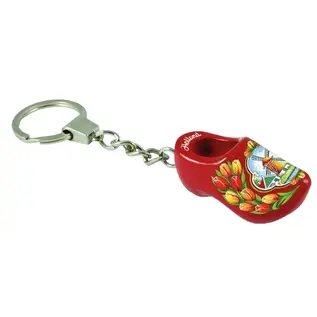 key ring with a clog of 4 cm in the color red