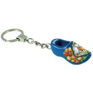 Keychain souvenir clog blue with mill motif