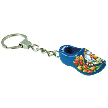 Blue Clog Keychain with Windmill