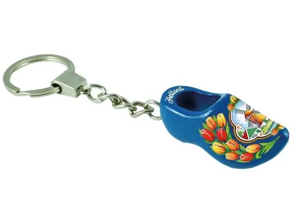 Blue Clog Keychain with Windmill