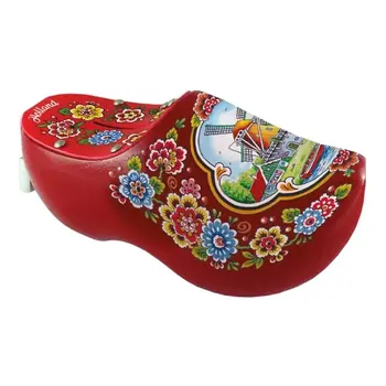 Rote Spardose Clog mit holländischer Windmühle
