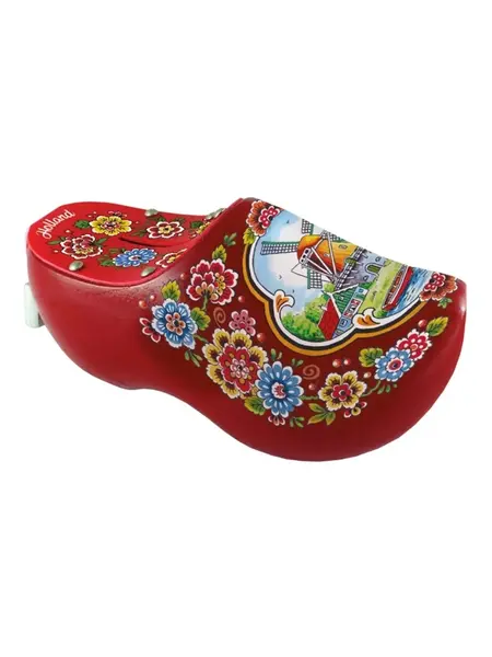 Red Money Box Clog with Dutch Windmill