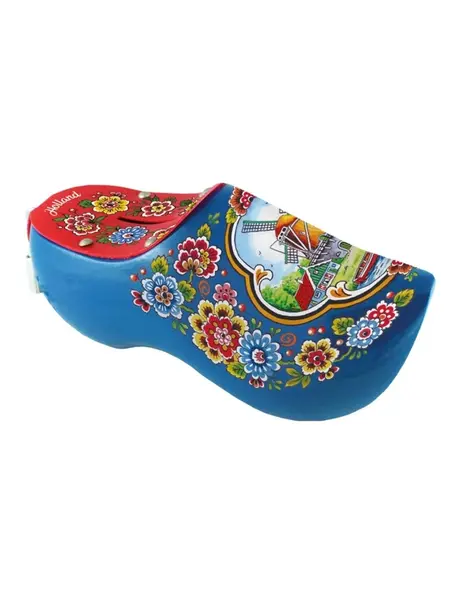 Blue Money Box Clog with Dutch Windmill