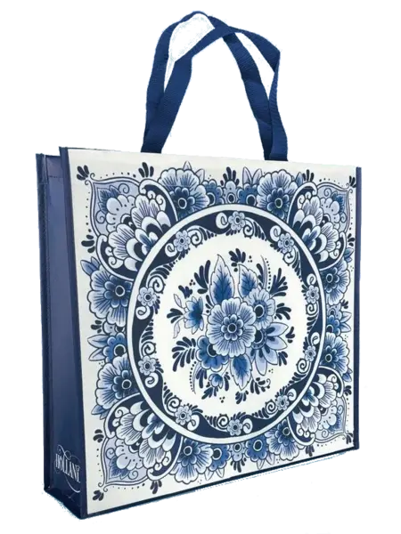 Einkaufstasche mit Delfter Blaublumen
