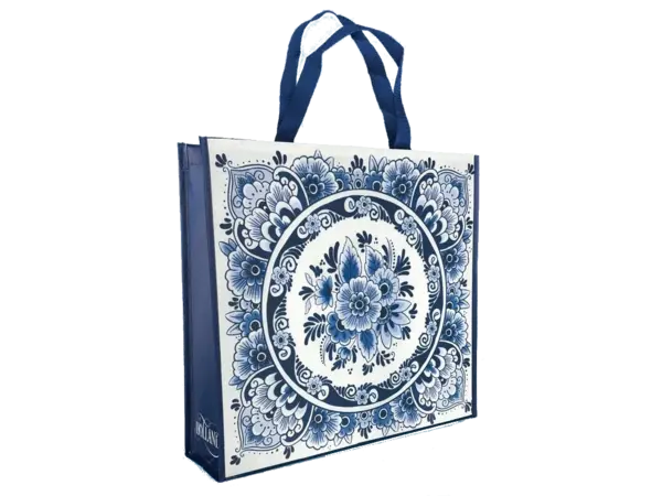 Einkaufstasche mit Delfter Blaublumen