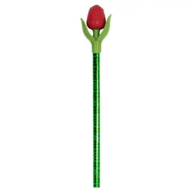 Rote Mini-Tulpe auf einem Bleistift