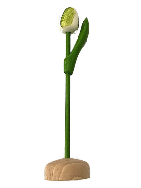 Kleine Witte Houten Tulp op Voet