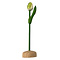  Kleine weiße Tulpe aus Holz auf Fuß