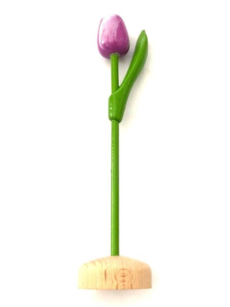 Paarse Houten Tulp op Voet