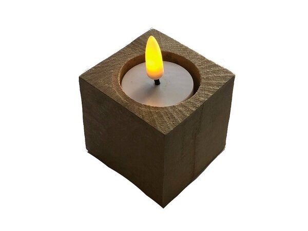 Wooden tea light holder small