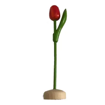 Houten tulpen met logo op voet 21cm
