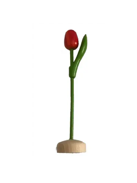Houten tulpen met logo op voet 21cm