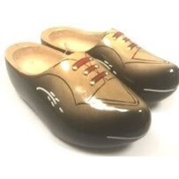 Robust wooden shoes black