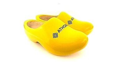 Wooden shoes with logo Wooden shoes with logo