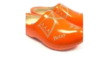Wooden shoes with text Wooden shoes with text
