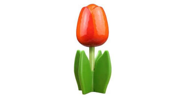 Hölzerne Tulpen auf einem Blatt Hölzerne Tulpen auf einem Blatt