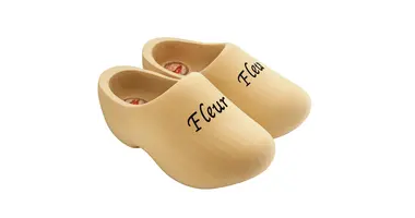 wooden shoes with engraving