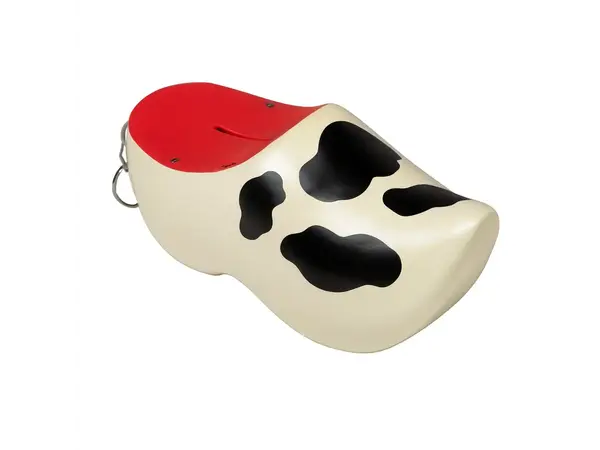 Spaarpot klompje wit met koeienvlekken