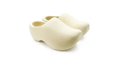 Pointed wooden shoes